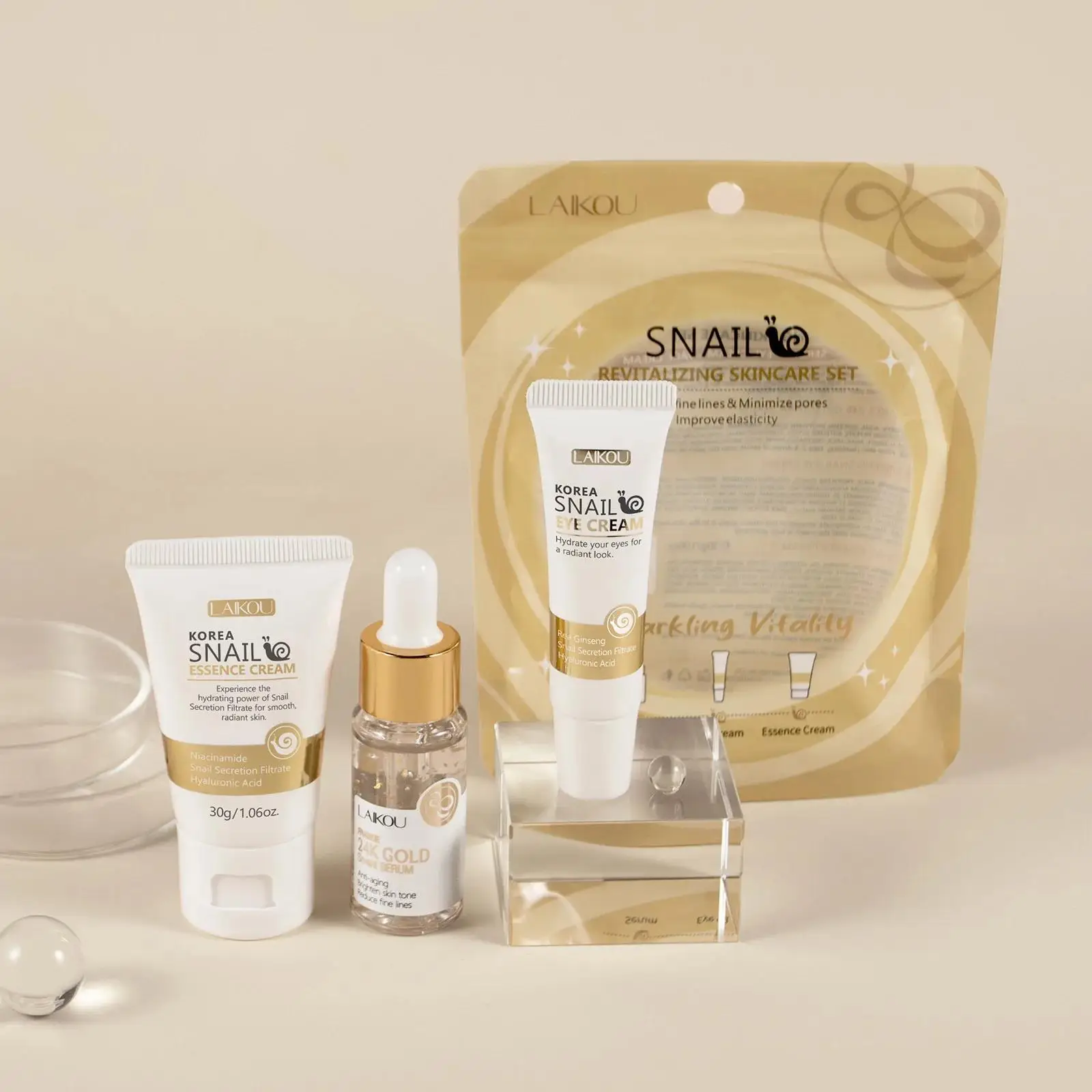 Luxury Skincare Serum - Zestaw serum, kremu pod oczy i