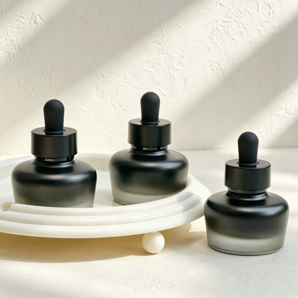 Luxury Skincare Serum - Butelka z matowego szkła z zakraplaczem,